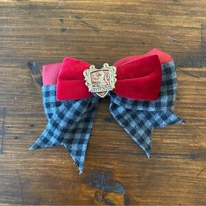 Harry Potter Hair Bow Clips Gryffindor Velvet Plaid